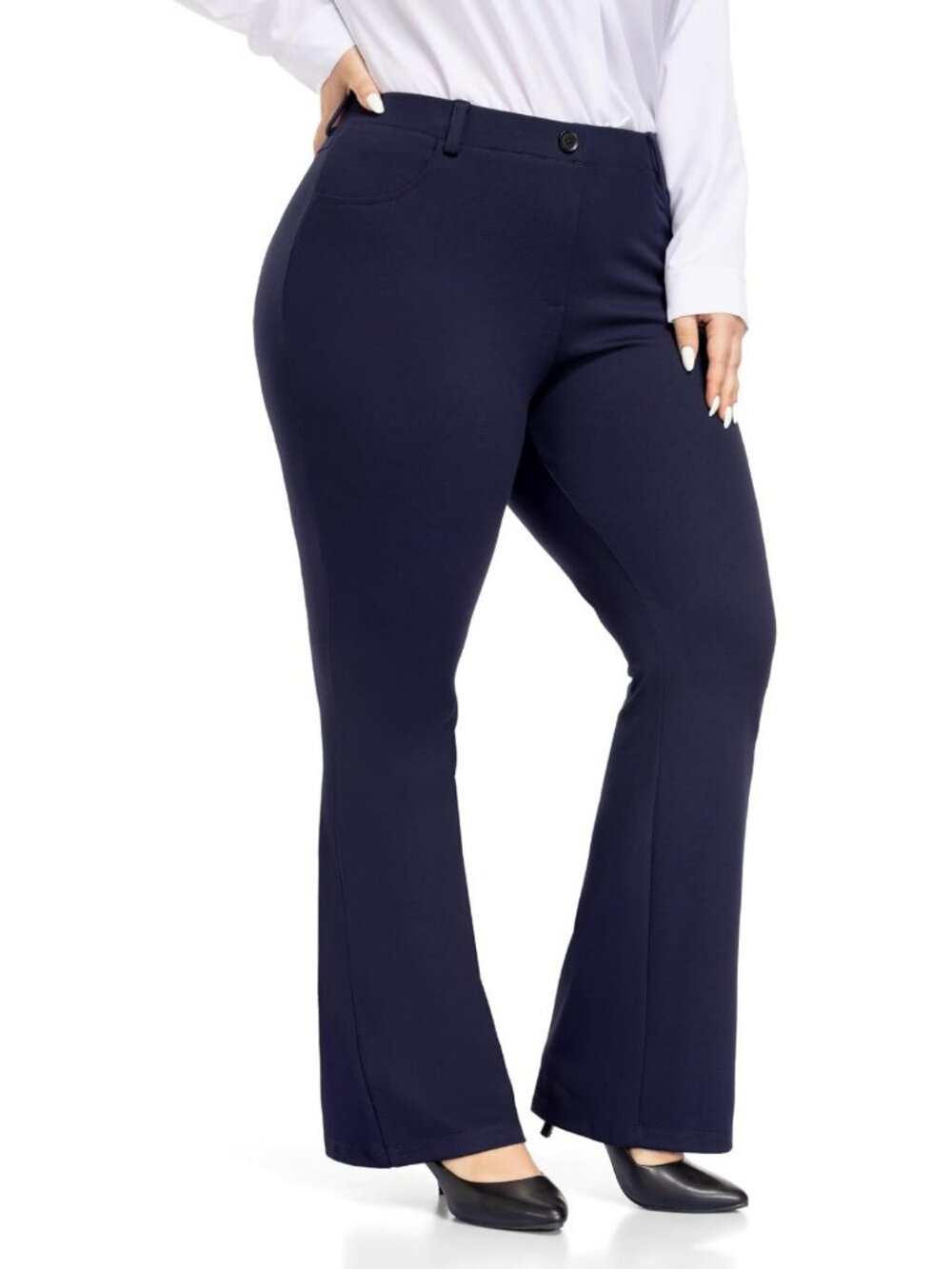 Plus Size Stretchy Bootcut Dress Pants for Women - Sizes 28, 30, 32, Comfortable